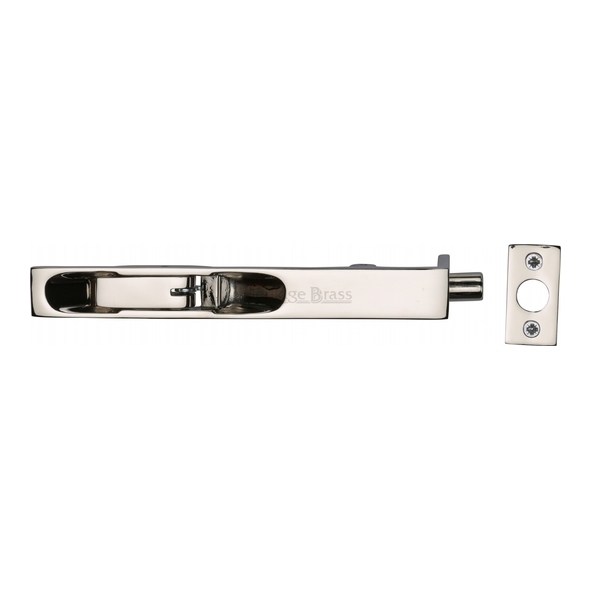 C1680 6-PNF • 150 x 20mm • Polished Nickel • Heritage Brass Lever Action Flush Bolt